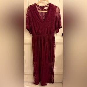 Beautiful burgundy boho dress by altar’d state, side medium
